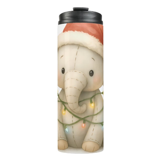 Soft Stitches Elephant Christmas Thermal Tumbler (Front)