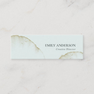 SOFT SUBTLE PASTEL AQUA BLUE GOLD ABSTRACT ORGANIC MINI BUSINESS CARD