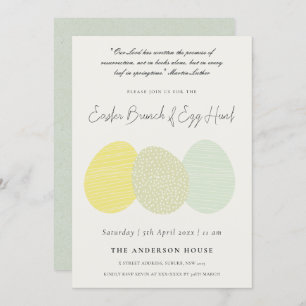 SOFT SUBTLE PASTEL EASTER EGGS BRUNCH & EGG HUNT INVITATION