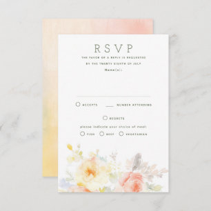 Soft Summer Flowers RSVP Card for Wedding
