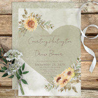Soft Sunflowers Boho Heart Wedding