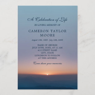 Soft Sunrise Celebration of Life Invitation