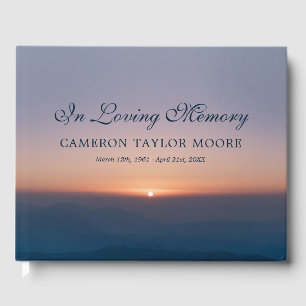 Soft Sunrise In Loving Memory Guest Book