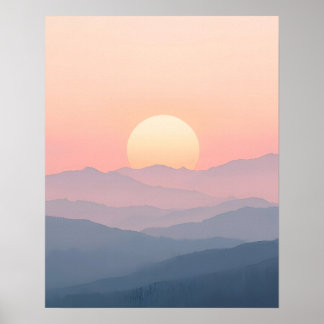 Soft Sunrise Mountain Wall Art