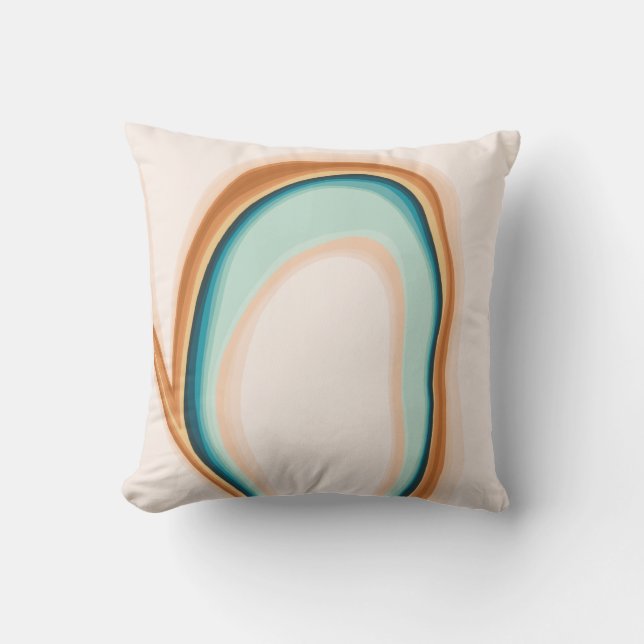Soft Swirl Art Throw Pillow (Front)
