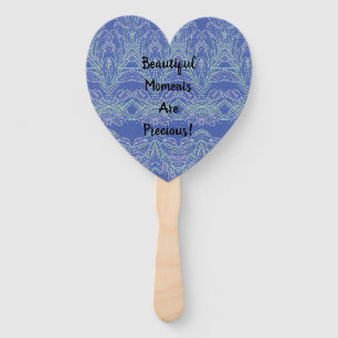 Soft Swirls Blue Beautiful Moments   Hand Fan