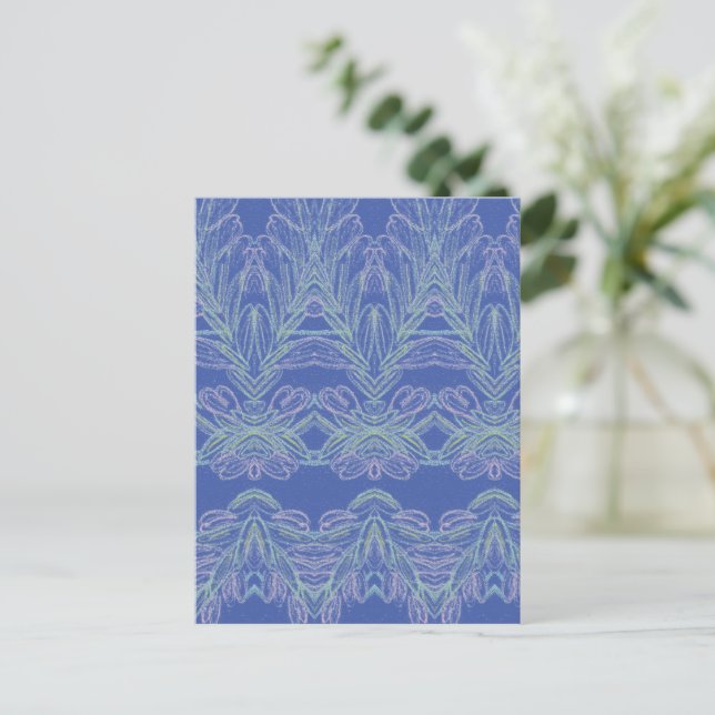 Soft Swirls Blue   Postcard (Standing Front)