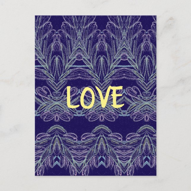Soft Swirls Love (Purple) Postcard (Front)