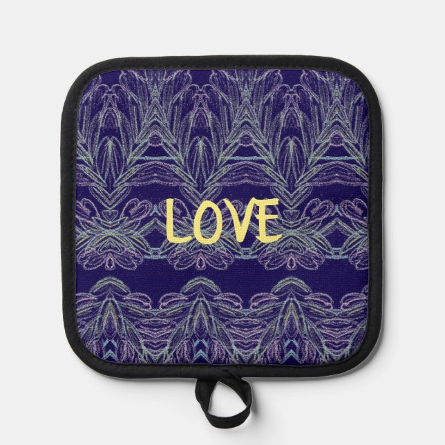 Soft Swirls Love (Purple) Pot Holder (Front)