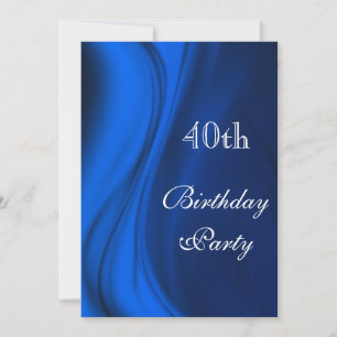 Soft Swirls Of Blue 40th Birthday Invitation