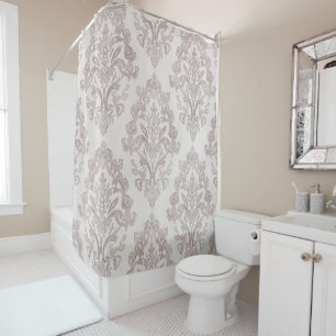 Soft Taupe Damask Watercolor Classic Floral