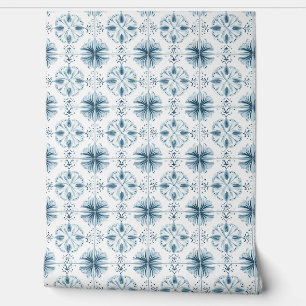 Soft Teal Blossom Medley Petite - Teal, White  Wallpaper