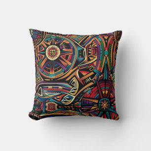 Soft Teal "Chronicle of the Ancients" Decorative T Throw Pillow