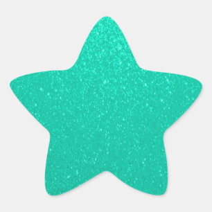 Soft Teal Glitter Star Sticker
