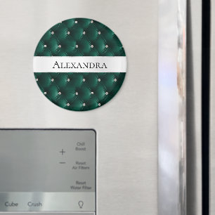 Soft Teal Green Luxury faux Velvet Name Magnet