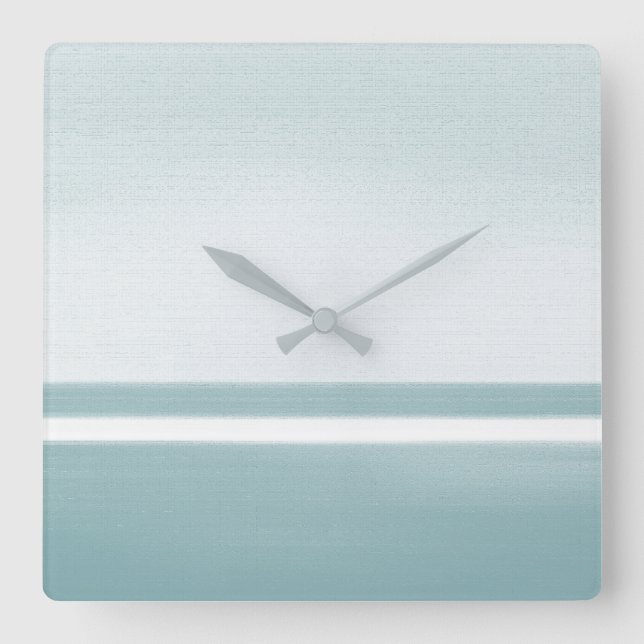 Soft Teal Modern Square Wall Clock (Front)