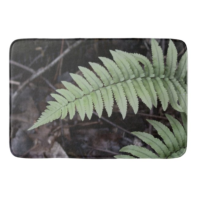 Soft Tint Ferns and Leaves Bath Mat (Front)