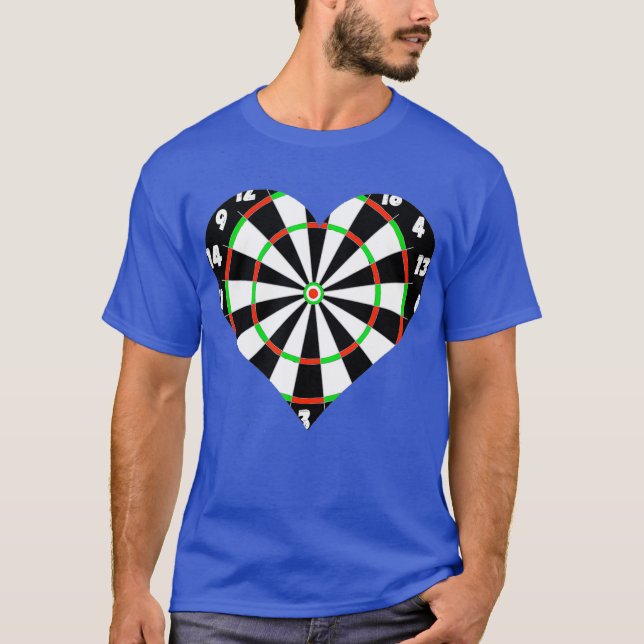 Soft Tip Darts Scoreboard Bullseye Board Heart T-Shirt (Front)