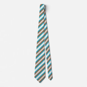 Soft Toned Orange Blue Beige White Pattern Tie