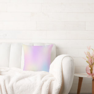 Soft tones iridescent holographic background 2 throw pillow