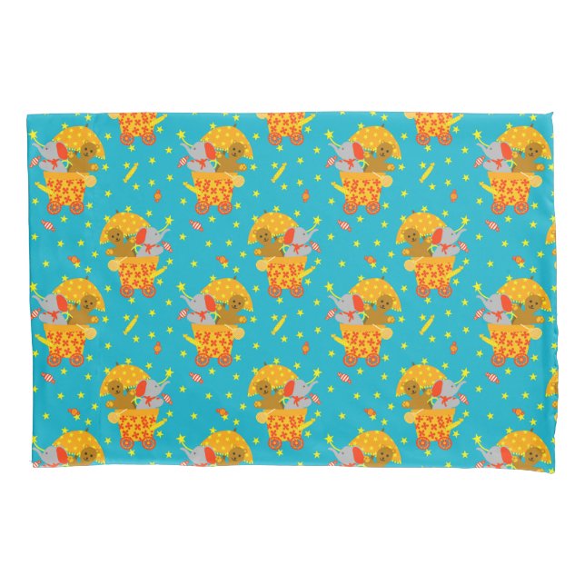 Soft Toys Flying in Starry Sky   Pillowcase (Front)