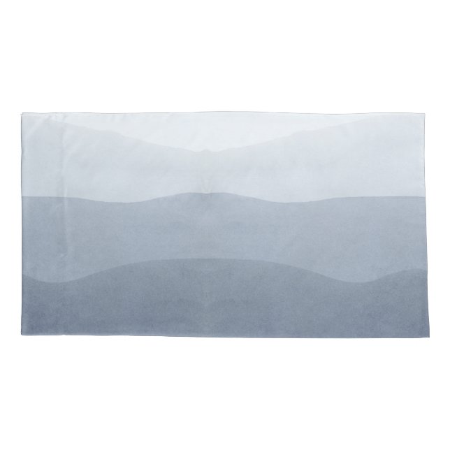 Soft Tranquil Grey Abstract Landscape Pillowcase (Back)