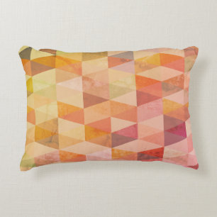 Soft Triangle Geometric Pattern Accent Pillow