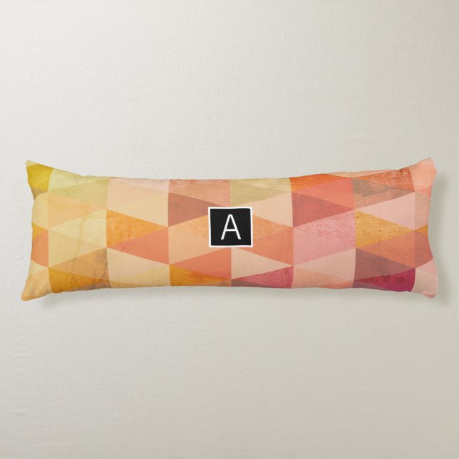 Soft Triangle Geometric Pattern | Monogrammed Body Pillow (Front)