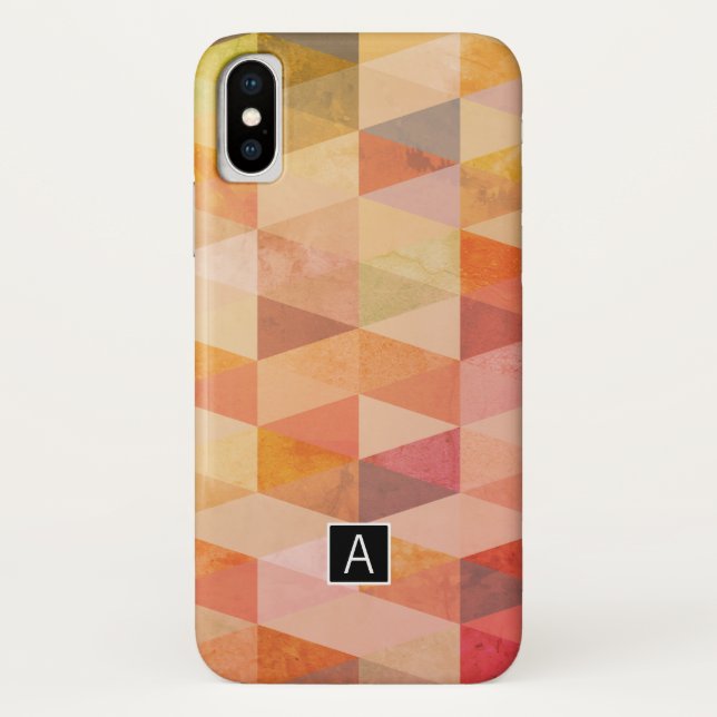 Soft Triangle Geometric Pattern | Monogrammed Case-Mate iPhone Case (Back)