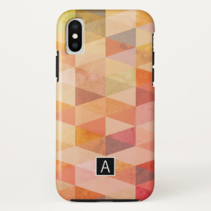 Soft Triangle Geometric Pattern   Monogrammed iPhone X Case
