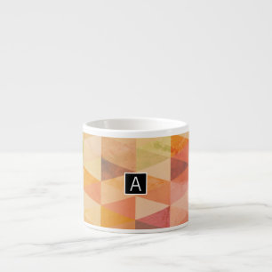 Soft Triangle Geometric Pattern   Monogrammed Espresso Cup
