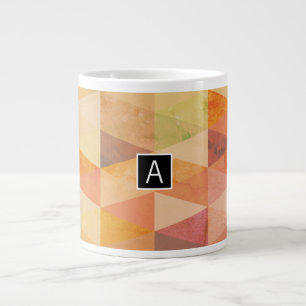 Soft Triangle Geometric Pattern   Monogrammed Large Coffee Mug