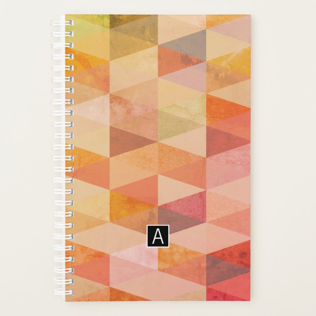 Soft Triangle Geometric Pattern | Monogrammed Planner (Front)
