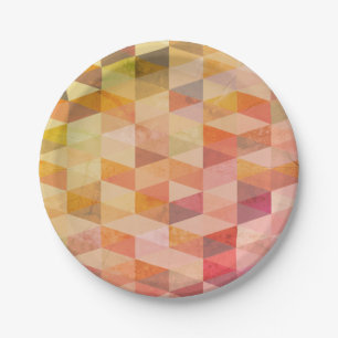 Soft Triangle Geometric Pattern Paper Plate
