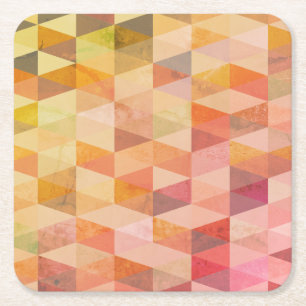 Soft Triangle Geometric Pattern Square Paper Coaster