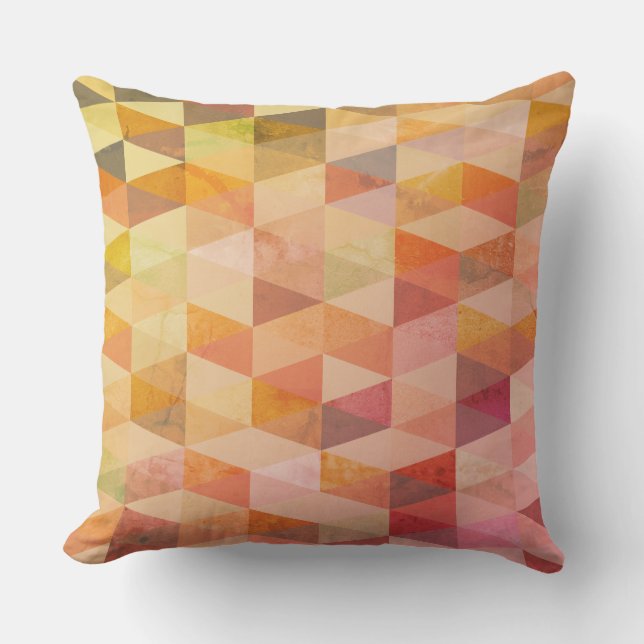 Soft Triangle Geometric Pattern Throw Pillow (Front)