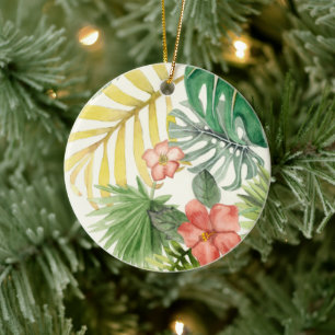Soft Tropics Ceramic Ornament