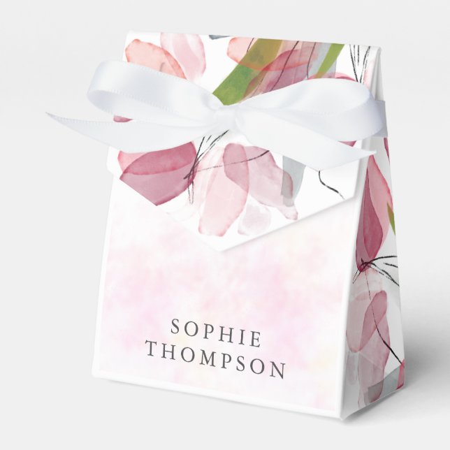 Soft tulips elegant birthday favor box (Front Side)