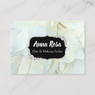 *~* Soft Turquoise Blue Bling Diamond Abstract Business Card