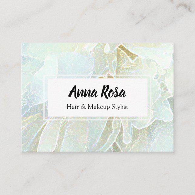 *~* Soft Turquoise Blue Peony Flower Floral Chic Business Card (Front)
