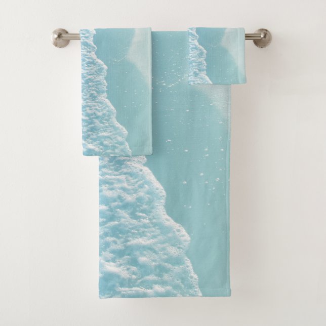 Soft Turquoise Ocean Dream #4 #ocean #decor #art  Bath Towel Set (Insitu)