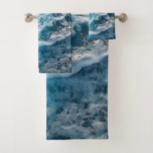 Soft Turquoise Ocean Dream Waves #3 #water #decor  Bath Towel Set