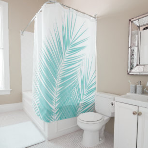 Soft Turquoise Palm Leaves Dream #1