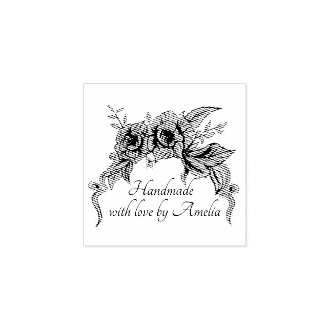 Soft Vintage Floral Rubber Stamp (Imprint)