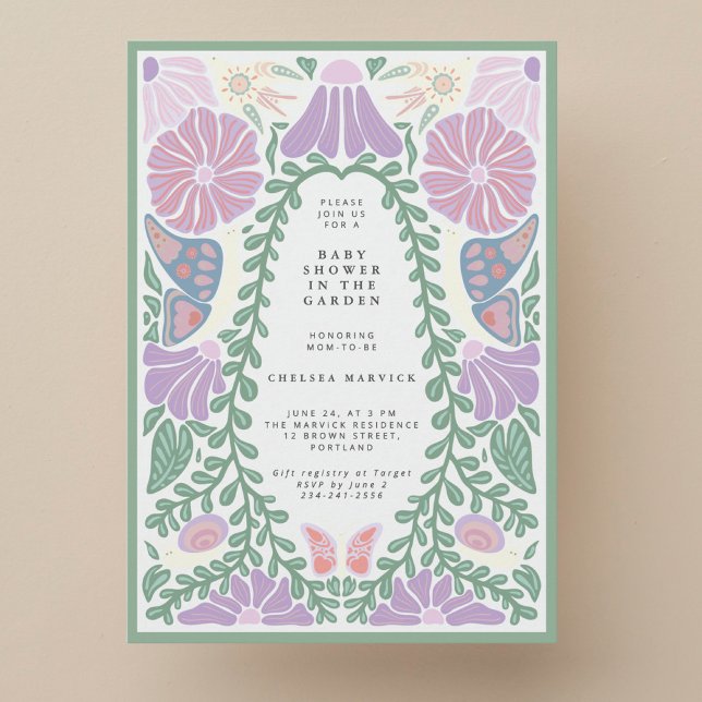 Soft Vintage Lavender Baby Shower Invitation (Créateur téléchargé)