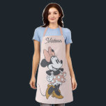 Soft Vintage Minnie Mouse Polka Dot Charm Apron<br><div class="desc">Warm, nostalgic, and effortlessly stylish, this vintage-inspired Minnie Mouse artwork features soft neutral tones, her classic polka dot skirt, and a confident, cheerful pose. The muted color palette gives the design a cozy, timeless feel that blends beautifully with modern and retro styles alike. Perfect for customizable Zazzle products like apparel,...</div>