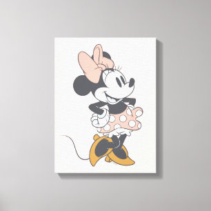 Soft Vintage Minnie Mouse Polka Dot Charm Canvas Print
