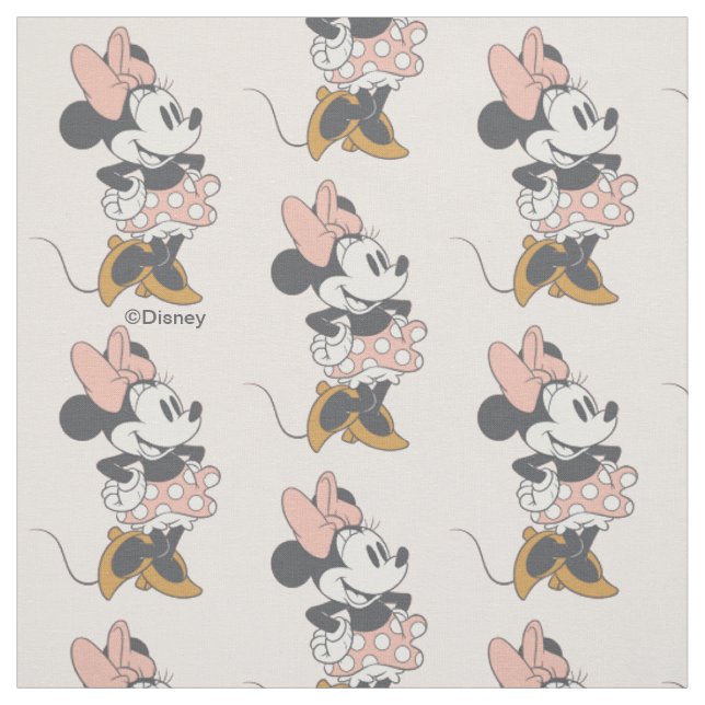 Soft Vintage Minnie Mouse Polka Dot Charm Fabric (Swatch)