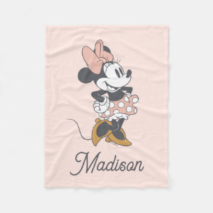 Soft Vintage Minnie Mouse Polka Dot Charm Fleece Blanket