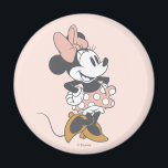 Soft Vintage Minnie Mouse Polka Dot Charm Magnet<br><div class="desc">Warm, nostalgic, and effortlessly stylish, this vintage-inspired Minnie Mouse artwork features soft neutral tones, her classic polka dot skirt, and a confident, cheerful pose. The muted color palette gives the design a cozy, timeless feel that blends beautifully with modern and retro styles alike. Perfect for customizable Zazzle products like apparel,...</div>